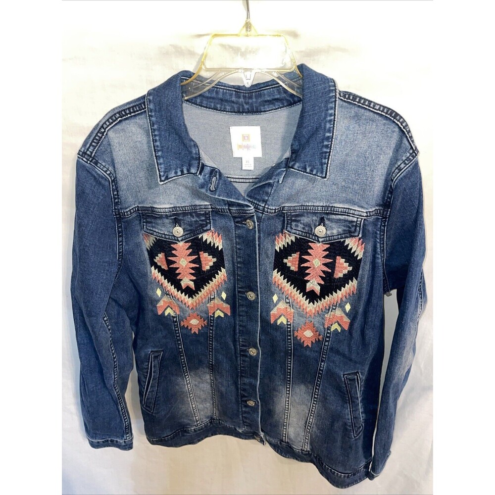 Lularoe Women’s Denim Jacket Size XL Blue Western Cowboy Rodeo